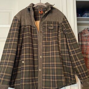 Men's Plaid Jacket - Brown and Green
